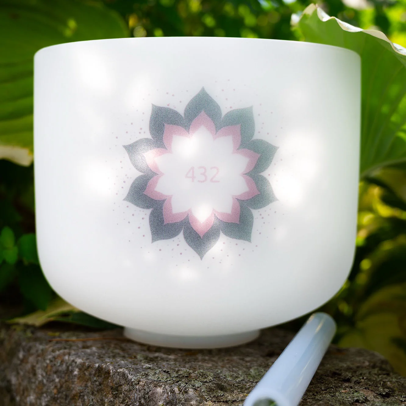 CSB432LF Lotus Flower Crystal Singing Bowl 9" Note A4 Brow - Image 3